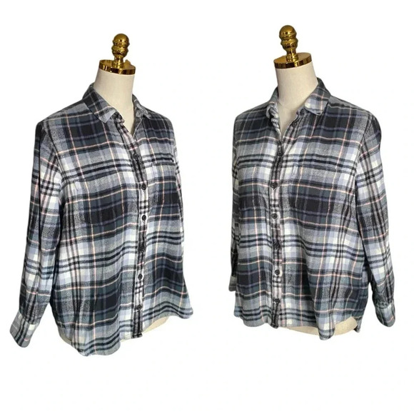 MADEWELL | Midnight Green Flannel Sunday Shirt in Cronston Plaid Size S - Picture 5 of 11